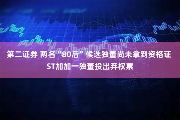 第二证券 两名“80后”候选独董尚未拿到资格证 ST加加一独董投出弃权票